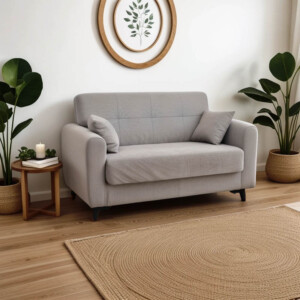 Καναπές-κρεβάτι με αποθηκευτικό χώρο διθέσιος Lincoln pakoworld ανοιχτό γκρι ύφασμα 165x75x85εκ-328-000020