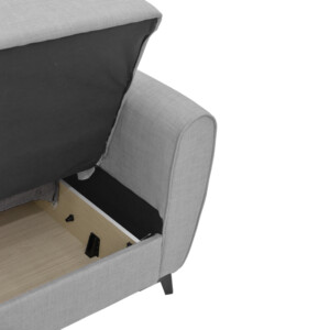 Καναπές-κρεβάτι με αποθηκευτικό χώρο διθέσιος Lincoln pakoworld ανοιχτό γκρι ύφασμα 165x75x85εκ-328-000020