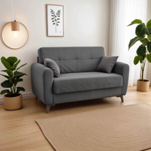 Καναπές-κρεβάτι με αποθηκευτικό χώρο διθέσιος Lincoln pakoworld ανθρακί ύφασμα 165x75x85εκ-328-000021