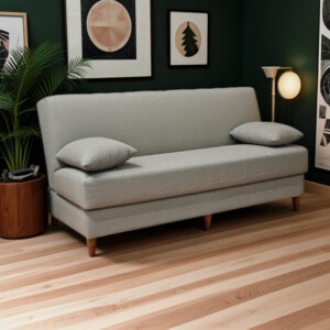 Καναπές-κρεβάτι με αποθηκευτικό χώρο τριθέσιος Romina pakoworld ανοιχτό γκρι ύφασμα 190x75x85εκ-328-000024