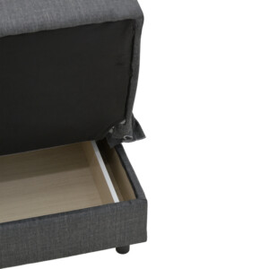 Καναπές-κρεβάτι με αποθηκευτικό χώρο τριθέσιος Romina pakoworld ανθρακί ύφασμα 190x75x85εκ-328-000025