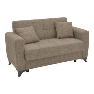 Καναπές-κρεβάτι με αποθηκευτικό χώρο διθέσιος Modesto pakoworld ανοιχτό καφέ ύφασμα 155x85x80εκ-328-000031