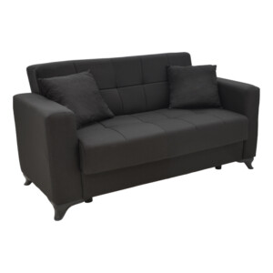 Σετ σαλονιού 2τεμ Modesto pakoworld ύφασμα σε μαύρη απόχρωση-328-000042