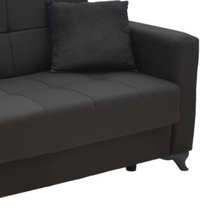 Σετ σαλονιού 2τεμ Modesto pakoworld ύφασμα σε μαύρη απόχρωση-328-000042