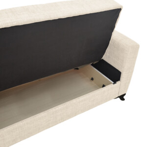 Καναπές-κρεβάτι με αποθηκευτικό χώρο διθέσιος Modesto pakoworld κρεμ ύφασμα 155x85x80εκ-328-000044
