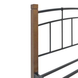 Κρεβάτι Mandy pakoworld ξύλο σε καρυδί απόχρωση-μαύρο μέταλλο 150x200εκ-330-000019