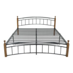 Κρεβάτι Clarive pakoworld ξύλο σε καρυδί απόχρωση-μαύρο μέταλλο 160x200εκ-330-000021