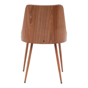 Καρέκλα Korom pakoworld μαύρο pu-πόδι καρυδί μέταλλο 50x58.5x78εκ-332-000004