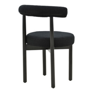 Καρέκλα Fenza pakoworld μαύρο μπουκλέ ύφασμα-πόδι ξύλο οξιάς σε μαύρη απόχρωση 60x54x75εκ-332-000015