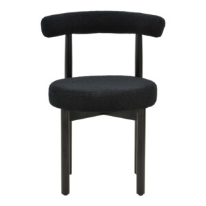 Καρέκλα Fenza pakoworld μαύρο μπουκλέ ύφασμα-πόδι ξύλο οξιάς σε μαύρη απόχρωση 60x54x75εκ-332-000015