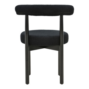Καρέκλα Fenza pakoworld μαύρο μπουκλέ ύφασμα-πόδι ξύλο οξιάς σε μαύρη απόχρωση 60x54x75εκ-332-000015