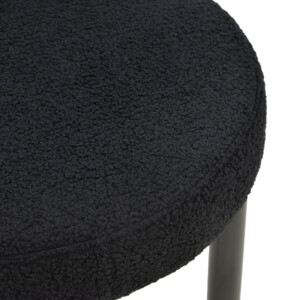 Καρέκλα Fenza pakoworld μαύρο μπουκλέ ύφασμα-πόδι ξύλο οξιάς σε μαύρη απόχρωση 60x54x75εκ-332-000015