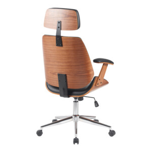 Καρέκλα γραφείου διευθυντή Fetseno pakoworld μαύρο pu-βάση χρωμίου 53x56x113.5-123.5εκ-332-000018