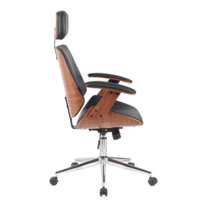 Καρέκλα γραφείου διευθυντή Fetseno pakoworld μαύρο pu-βάση χρωμίου 53x56x113.5-123.5εκ-332-000018