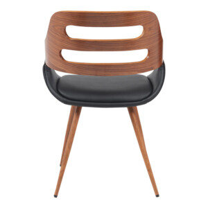 Πολυθρόνα Fern pakoworld PU μαύρο-ξύλο καρυδί απόχρωση 52x59x80εκ-332-000025