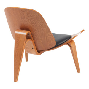 Πολυθρόνα Vilma pakoworld PU μαύρο- plywood καρυδί 90x76.5x74.5εκ-332-000026