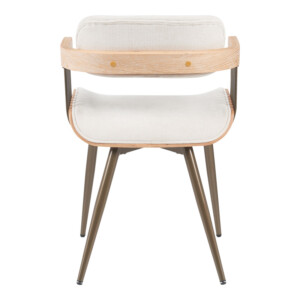 Πολυθρόνα Cameo pakoworld μέταλλο μπρονζέ-white-wash ξύλο-μπέζ ύφασμα 53x49.5x75.5εκ-332-000027