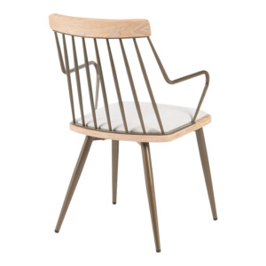 Πολυθρόνα Posse pakoworld μέταλλο μπρονζέ-white wash ξύλο-μπεζ ύφασμα 52x59x83εκ-332-000031