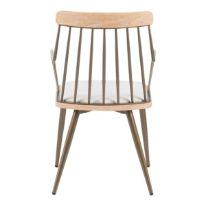 Πολυθρόνα Posse pakoworld μέταλλο μπρονζέ-white wash ξύλο-μπεζ ύφασμα 52x59x83εκ-332-000031