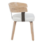 Πολυθρόνα Anesy pakoworld μέταλλο-ξύλο με ύφασμα σε μπεζ απόχρωση 53.5x51x72εκ-332-000036