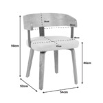 Πολυθρόνα Anesy pakoworld μέταλλο-ξύλο με ύφασμα σε μπεζ απόχρωση 53.5x51x72εκ-332-000036