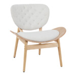 Πολυθρόνα Udalle pakoworld ξύλο σε φυσική απόχρωση με μπεζ ύφασμα 77x70x81εκ-332-000038