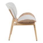 Πολυθρόνα Udalle pakoworld ξύλο σε φυσική απόχρωση με μπεζ ύφασμα 77x70x81εκ-332-000038