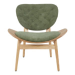 Πολυθρόνα Udalle pakoworld ξύλο σε φυσική απόχρωση με λαδί ύφασμα 77x70x81εκ-332-000039