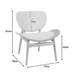 Πολυθρόνα Udalle pakoworld ξύλο σε φυσική απόχρωση με λαδί ύφασμα 77x70x81εκ-332-000039