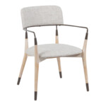 Πολυθρόνα Sentana pakoworld μέταλλο-ξύλο και ύφασμα σε μπεζ-καφέ απόχρωση 56.5x56x79εκ-332-000040