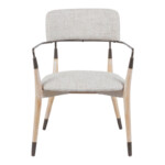 Πολυθρόνα Sentana pakoworld μέταλλο-ξύλο και ύφασμα σε μπεζ-καφέ απόχρωση 56.5x56x79εκ-332-000040