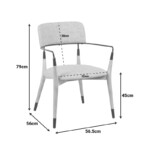 Πολυθρόνα Sentana pakoworld μέταλλο-ξύλο και ύφασμα σε μπεζ-καφέ απόχρωση 56.5x56x79εκ-332-000040