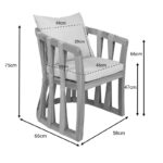 Πολυθρόνα Morani pakoworld σκελετός teak ξύλο και ύφασμα σε φυσική απόχρωση 58x66x75εκ-333-000002