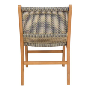 Καρέκλα Darien pakoworld σκελετός teak ξύλο σε φυσική απόχρωση και κρεμ-μαύρο pe σχοινί 52x62x86εκ-333-000004