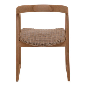 Πολυθρόνα Somalia pakoworld σκελετός αλουμινίου με teak πόδι σε φυσική απόχρωση και καφέ pe rattan 57x62x80εκ-334-000001