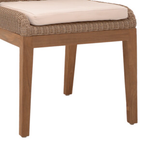 Καρέκλα Swinton pakoworld σκελετός αλουμινίου με teak πόδι σε φυσική απόχρωση και pe rattan 53x63x86εκ-334-000004