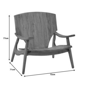 Πολυθρόνα Brazin pakoworld καρυδί teak ξύλο 72x71x77εκ-335-000002