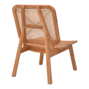 Πολυθρόνα Viborg pakoworld φυσικό teak ξύλο-φυσικό rattan 60x75x87εκ-335-000003