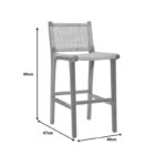 Σκαμπό μπαρ μεσαίου ύψους Sponze pakoworld teak ξύλο-φυσικό rattan σε φυσική απόχρωση 40x47x89εκ-336-000004