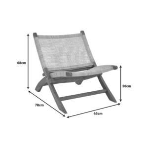 Πολυθρόνα Jerenze pakoworld φυσικό teak ξύλο-φυσικό rattan 65x78x68εκ-336-000010