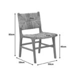 Καρέκλα Refane pakoworld σκελετός teak ξύλο με ψάθα σε φυσική απόχρωση 50x58x85εκ-336-000026