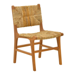 Καρέκλα Refane pakoworld σκελετός teak ξύλο με ψάθα σε φυσική απόχρωση 50x58x85εκ-336-000026