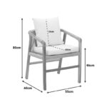 Πολυθρόνα Cuerda pakoworld σκελετός teak ξύλο με pe σχοινί σε φυσική απόχρωση 55x60x80εκ-336-000027