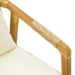 Πολυθρόνα Cuerda pakoworld σκελετός teak ξύλο με pe σχοινί σε φυσική απόχρωση 55x60x80εκ-336-000027