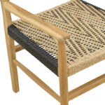 Πολυθρόνα Fermilo pakoworld σκελετός teak ξύλο με pe σχοινί σε φυσική-μαύρη απόχρωση 55x67x86εκ-336-000028