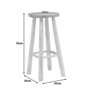 Σκαμπό μπαρ Nusiwo pakoworld teak ξύλο σε φυσική απόχρωση Φ35x70εκ-336-000030