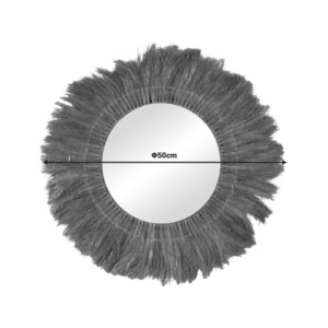 Καθρέπτης Seire Inart ψάθα σε φυσική απόχρωση Φ50x8εκ-337-000013