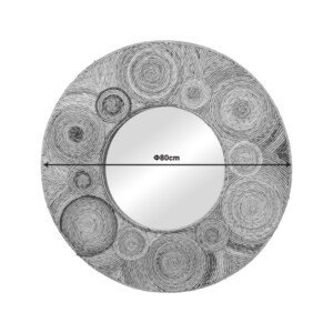 Καθρέπτης Klare Inart μπανάνα ξύλο σε φυσική απόχρωση Φ80x5εκ-337-000016