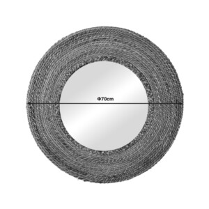 Καθρέπτης Encere Inart μπανάνα ξύλο σε φυσική απόχρωση Φ70x5εκ-337-000017