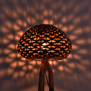 Φωτιστικό δαπέδου Kitren Inart ξύλο σε φυσική απόχρωση Φ23x130εκ-337-000025